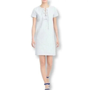 J. Crew Factory Grey Lace-Up Knit LIghtweight Sweatshirt Dress Size XS